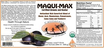 California Academy Of Health Maqui-Max - supplement