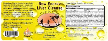California Academy Of Health New Energy Liver Cleanse - supplement