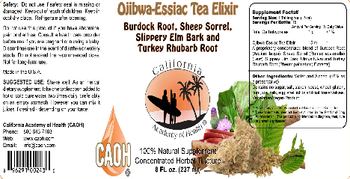 California Academy Of Health Ojibwa-Essiac Tea Elixir - 100 natural supplement