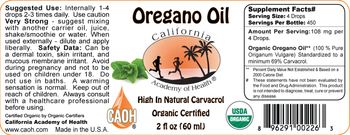 California Academy Of Health Oregano Oil - 