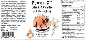 California Academy Of Health Power C Vitamin C Complex with Metabolites - supplement