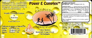 California Academy Of Health Power E Complex - 100 natural nutritional supplement
