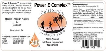 California Academy Of Health Power E Complex - nutritional supplement
