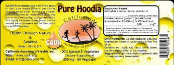 California Academy Of Health Pure Hoodia - 100 natural vegetarian supplement
