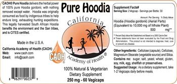 California Academy Of Health Pure Hoodia - supplement