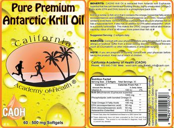 California Academy Of Health Pure Premium Antarctic Krill Oil - 