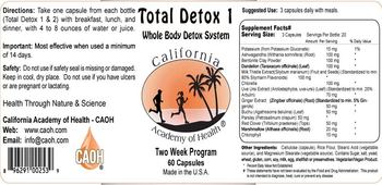 California Academy Of Health Total Detox 1 - 