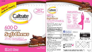 Caltrate 600+D Soft Chews Chocolate Truffle - calcium supplement