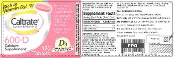 Caltrate 600+D - calcium supplement