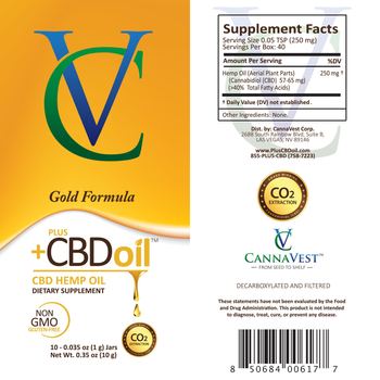 CannaVest Plus +CBD Oil - supplement