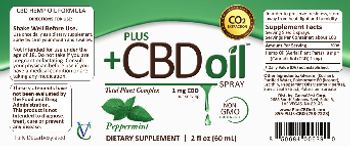CannaVest Plus +CBD Oil Spray Peppermint - supplement