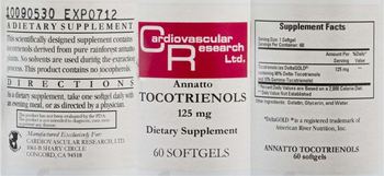 Cardiovascular Research Annatto Tocotrienols 125 mg - supplement