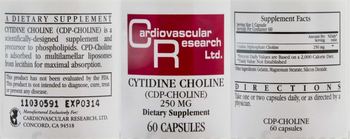 Cardiovascular Research Cytidine Choline 250 mg - supplement