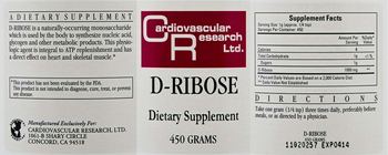 Cardiovascular Research D-Ribose - supplement