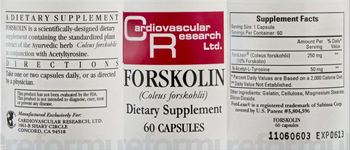 Cardiovascular Research Forskolin - supplement