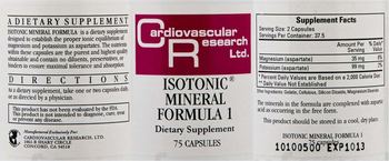 Cardiovascular Research Isotonic Mineral Formula 1 - supplement