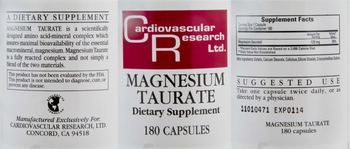Cardiovascular Research Magnesium Taurate - supplement