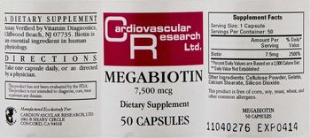 Cardiovascular Research Megabiotin 7,500 mcg - supplement