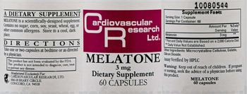 Cardiovascular Research Melatone 3 mg - supplement