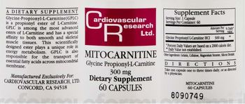 Cardiovascular Research Mitocarnitine - supplement