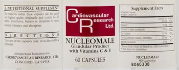 Cardiovascular Research Nucleomale - a nutritional supplement