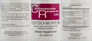 Cardiovascular Research Osteo-Novum - supplement