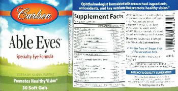 Carlson Able Eyes - supplement