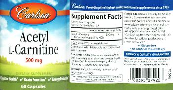 Carlson Acetyl L-Carnitine 500 mg - supplement