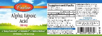 Carlson Alpha Lipoic Acid 300 mg - supplement