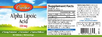 Carlson Alpha Lipoic Acid 300 mg - supplement