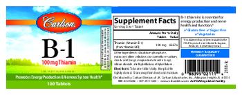 Carlson B-1 100 mg Thiamin - supplement