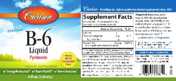 Carlson B-6 Liquid Natural Berry Lemonade Flavor - supplement