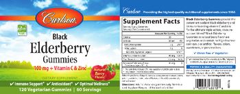 Carlson Black Elderberry Gummies Natural Berry Flavor - supplement