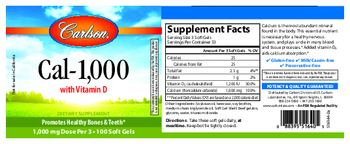 Carlson Cal-1,000 with Vitamin D - supplement