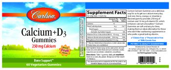 Carlson Calcium + D3 Gummies - supplement