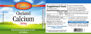 Carlson Chelated Calcium 250 mg - supplement