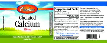 Carlson Chelated Calcium 250 mg - supplement