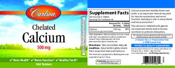 Carlson Chelated Calcium 500 mg - supplement