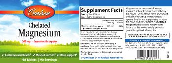 Carlson Chelated Magnesium 200 mg - supplement