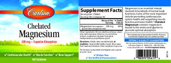 Carlson Chelated Magnesium 200 mg - supplement