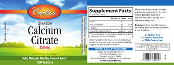 Carlson Chewable Calcium Citrate 250 mg - supplement