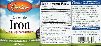 Carlson Chewable Iron 27 mg Natural Grape Flavor - supplement