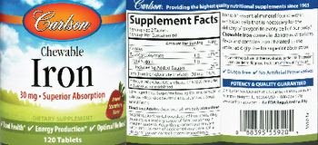Carlson Chewable Iron 30 mg Natural Strawberry Flavor - supplement