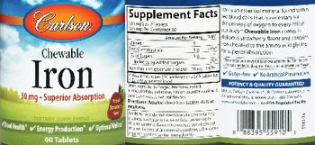 Carlson Chewable Iron 30 mg Natural Strawberry Flavor - supplement