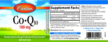 Carlson Co-Q10 100 mg - supplement