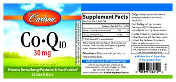 Carlson Co-Q10 30 mg - supplement