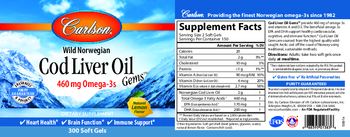 Carlson Cod Liver Oil Gems Natural Lemon Flavor - supplement