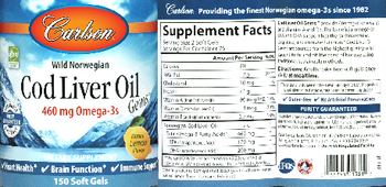 Carlson Cod Liver Oil Gems Natural Lemon Flavor - supplement