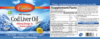 Carlson Cod Liver Oil Gems Natural Lemon Flavor - supplement