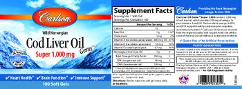 Carlson Cod Liver Oil Gems Super 1,000 mg - supplement